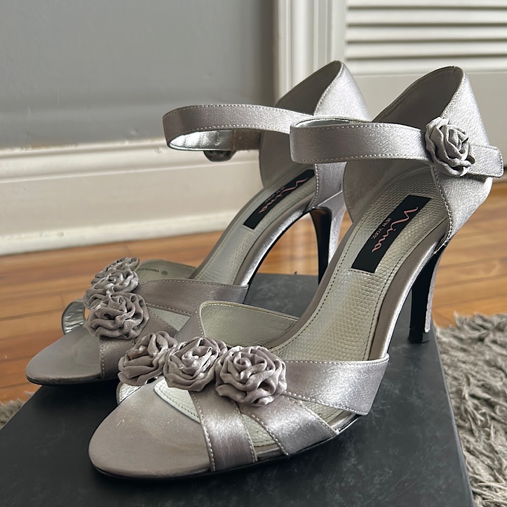 Nina Royal Silver Heel- Size 8 - Worn once
